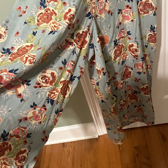 NATURAL LIFE Dusty Blue Maxi Dress with Rust Floral Print Never Worn - Picture 10 of 10